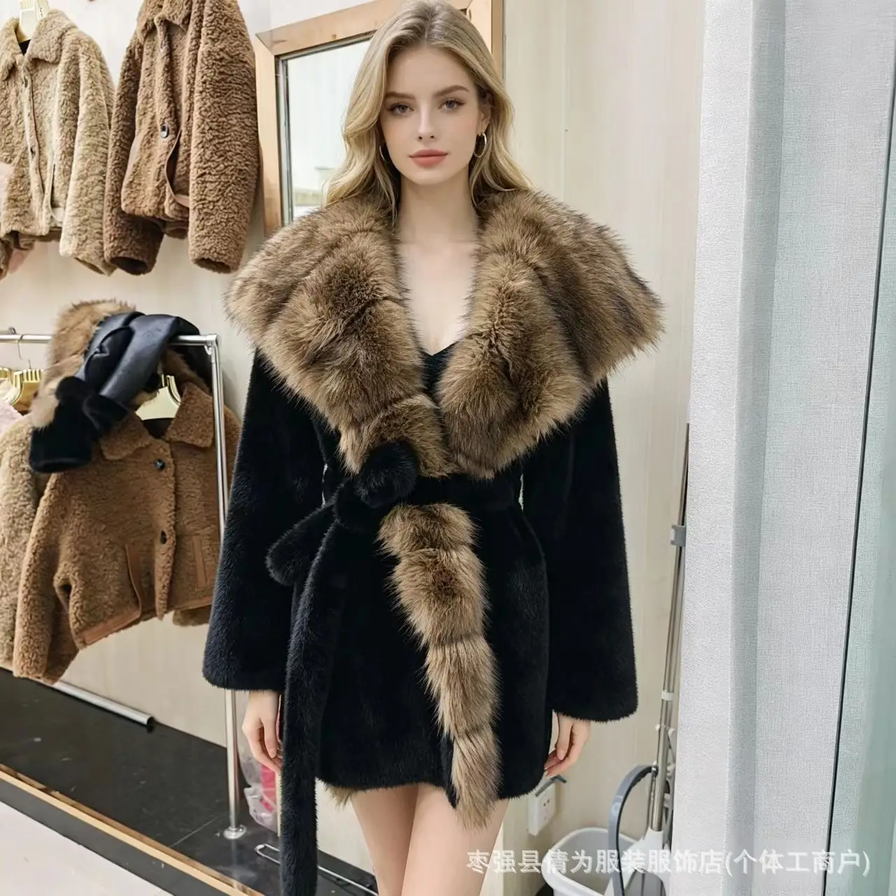 Winter Woman Natural Fur Overcoat Plus Size Black Parkas Raccoon Real Fur Lining Extra Larg Warm Jacket Coats Long