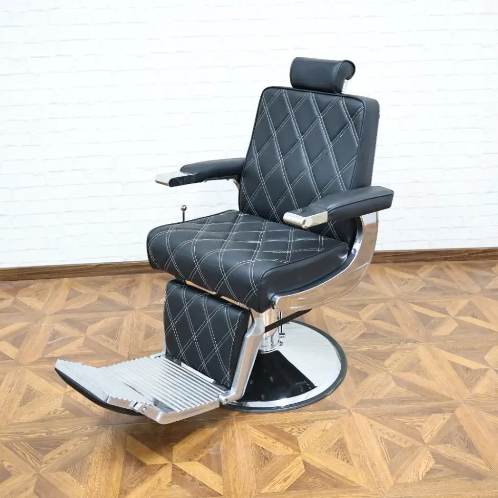 Schwarzer Friseurstuhl mit Fußpedal im Großhandel – 360° ° Rotation, hydraulisches Hubsystem, kommerzielle Möbel für Schönheitsfriseursalons – Detail 7