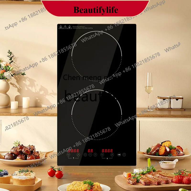 

AB02 Вертикальная индукционная плита с двойной головкой, электрическая керамическая плита, встроенная бытовая сенсорная плита