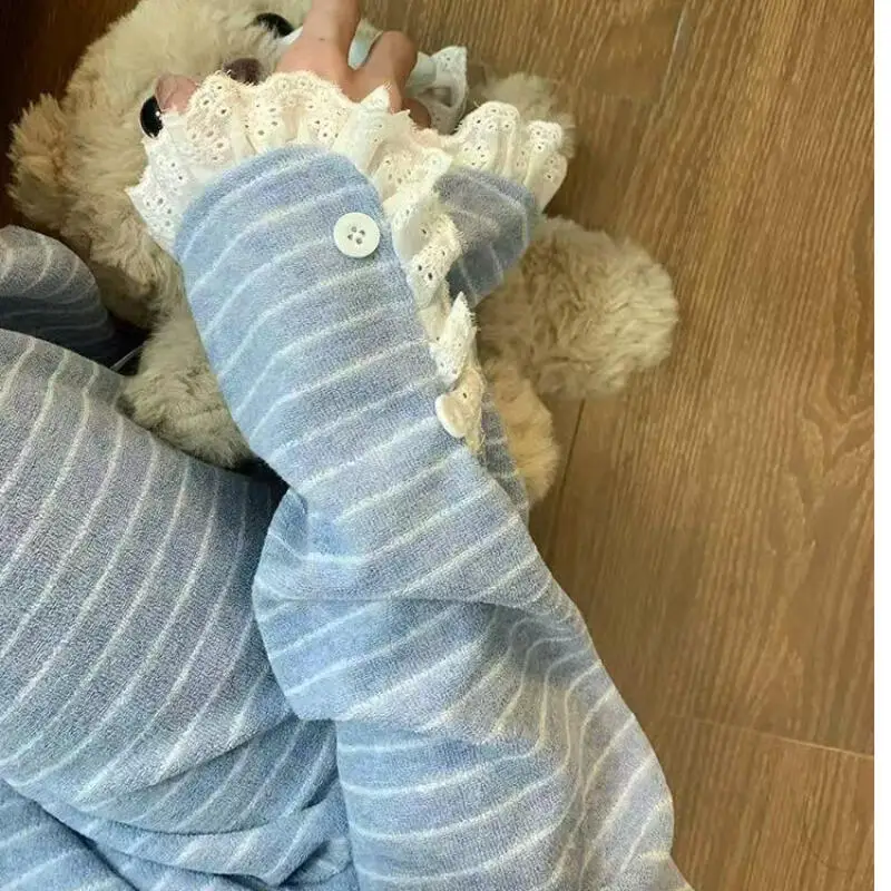 

Pajama Set Comfortable Sleepwear Winter Sleepwear Fleece Women Casual Cute Cartoon Small Lapel Long Sleeve Long Pants Homewear