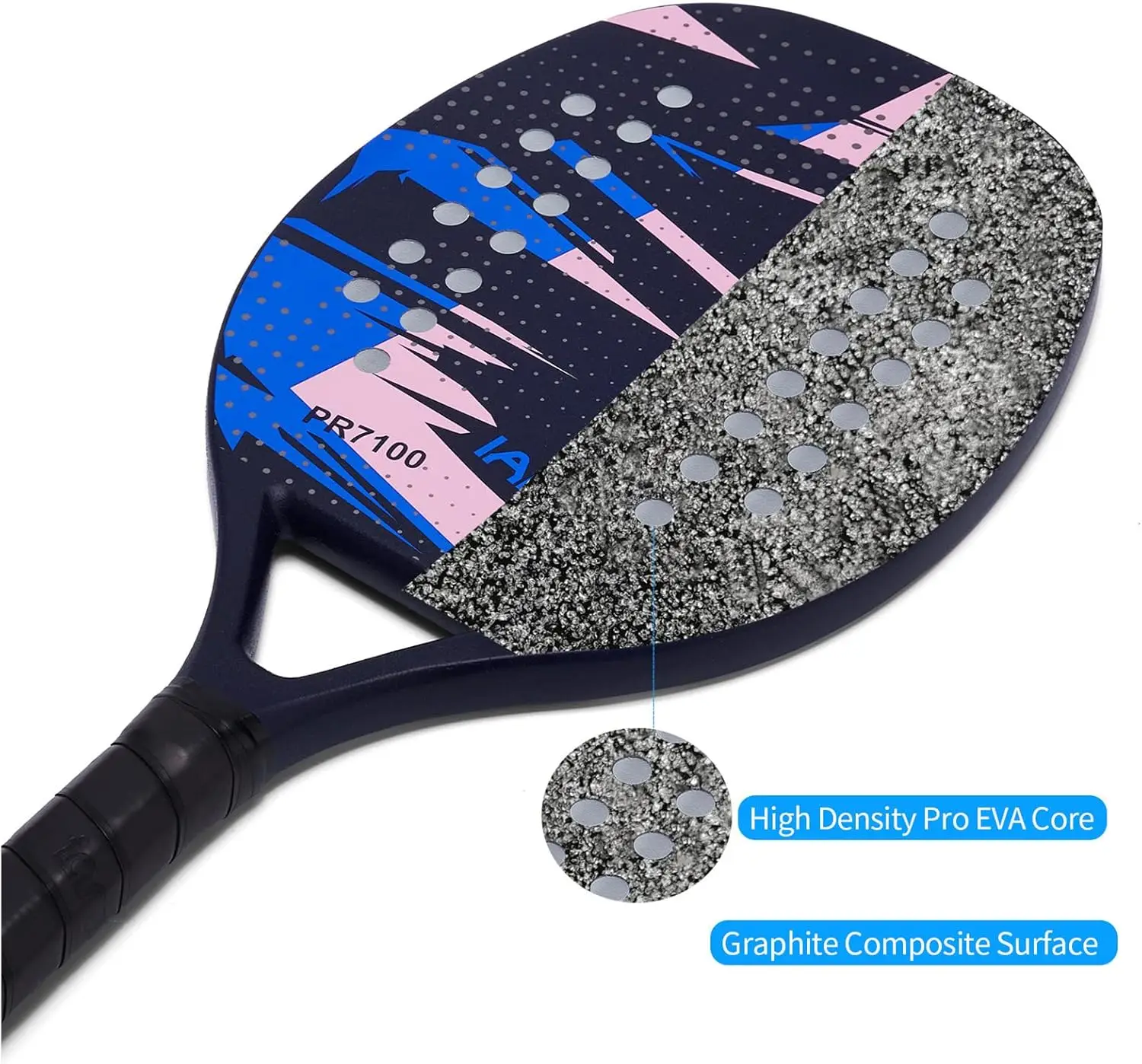 Beach Tennis Paddle Beach Tennis Racket Carbon Fiber with Memory Foam Core Tennis Paddles