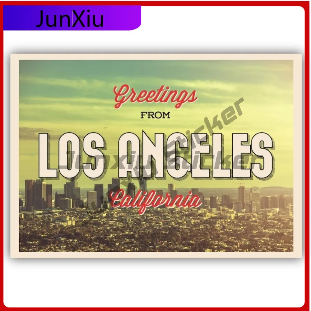 

Greetings From Los Angeles Postcard Vintage Style Vinyl Sticker Vacation Travel Car Decal Cities Custom Decals In China Stickers