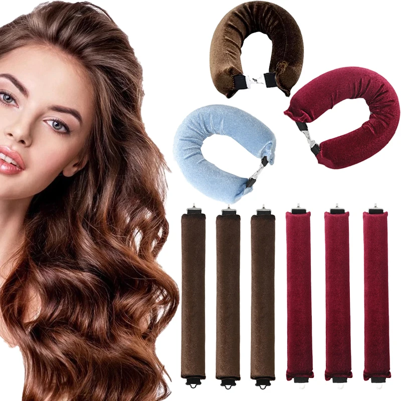 Big Wave Heatless Hair Curler No Heat Hair Rollers Lazy Curling Rod Overnight Sleeping Hair Curls Headband Hairdressing Tools