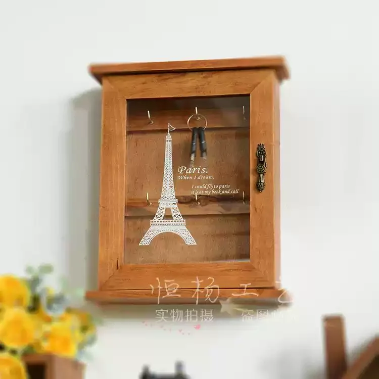 Portachiavi Da Parete In Legno E Metallo - Organizer Con Ganci E Mensola Per Ingresso E Corridoio