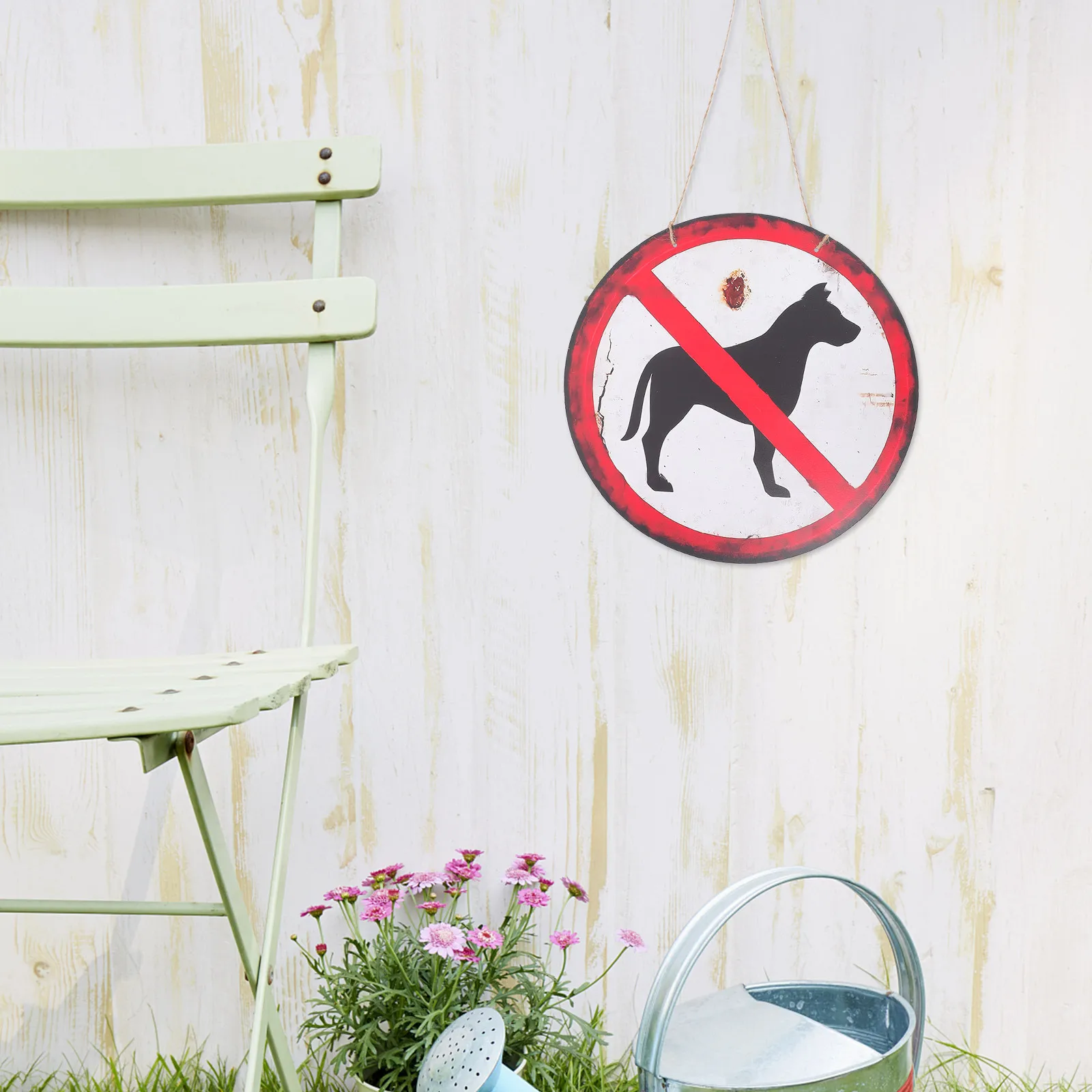 

No Dogs Allowed Vintage Sign Rustic Style Outdoor Lawn Garden Yard Decorative Dog Warning Yard Stake for Dogs Dog Sign