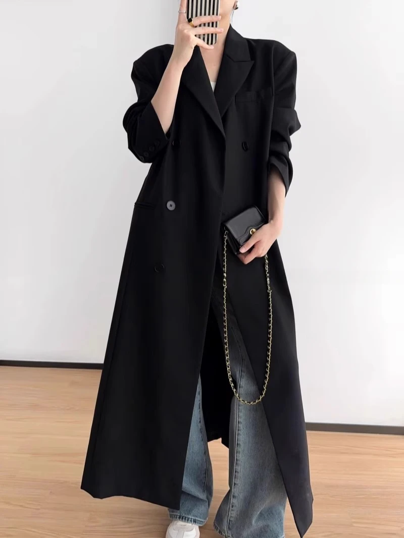 High-end Customized Fashion Italian Wool Extra-long Trench Coat Suit Coat