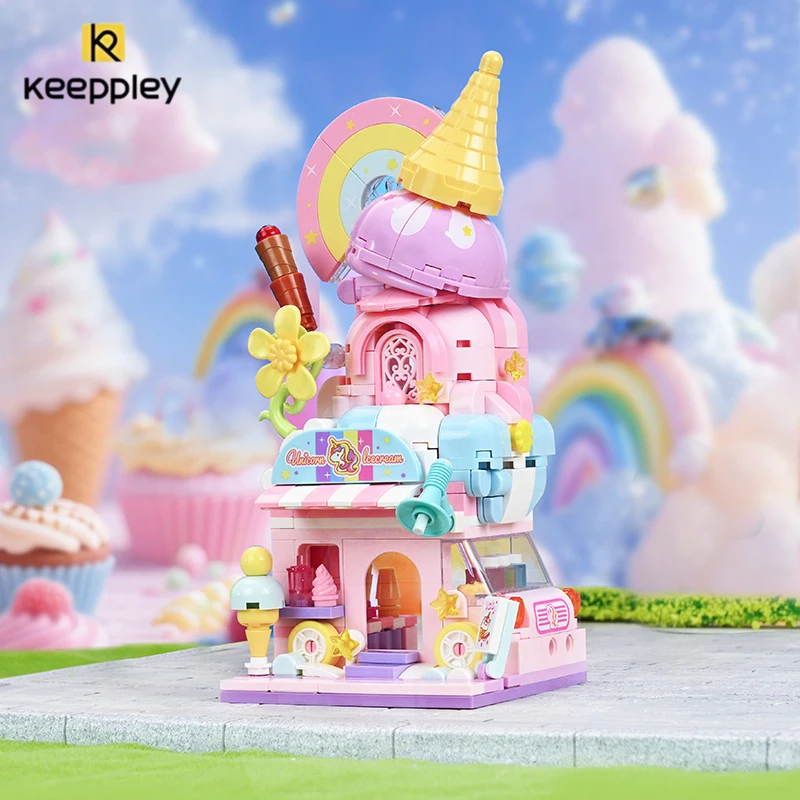Nuovo Keeppley Colorato Street View Building Blocks Giocattolo Cartoon Fantasy Fiaba Città Decorazione del desktop Ragazza Regalo di compleanno