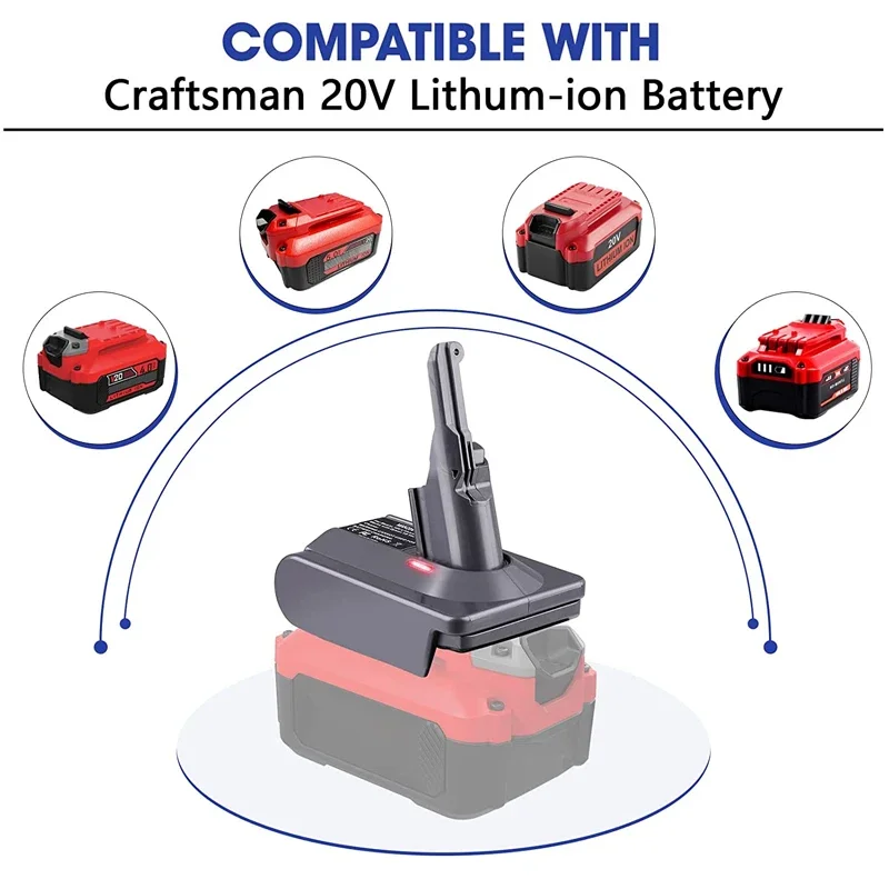 Imagem -03 - Animal Aspirador Battery Converter Adapter Bateria Converter para para Artesão 20v Apto para Dyson v6 v7 v8 Cmcb202 Cmcb204