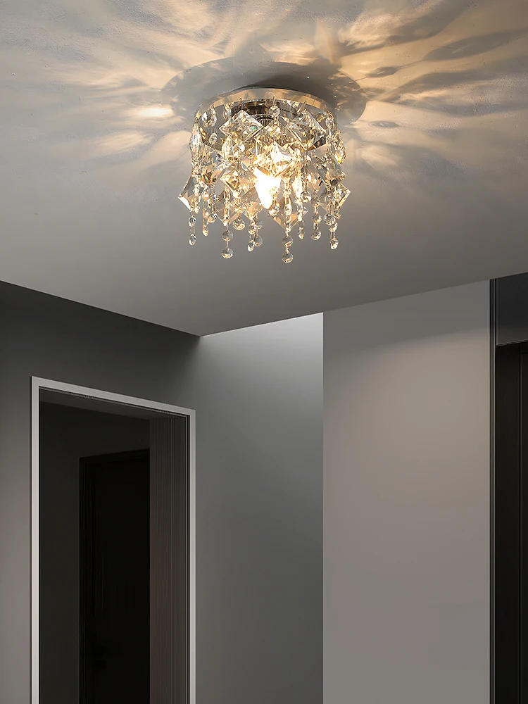 Nordic Style Crystal Chandelier Hanging Living Room Ceiling Light Designer Bedroom Bedside Lamp Dining Room Kitchen Pendent Lamp