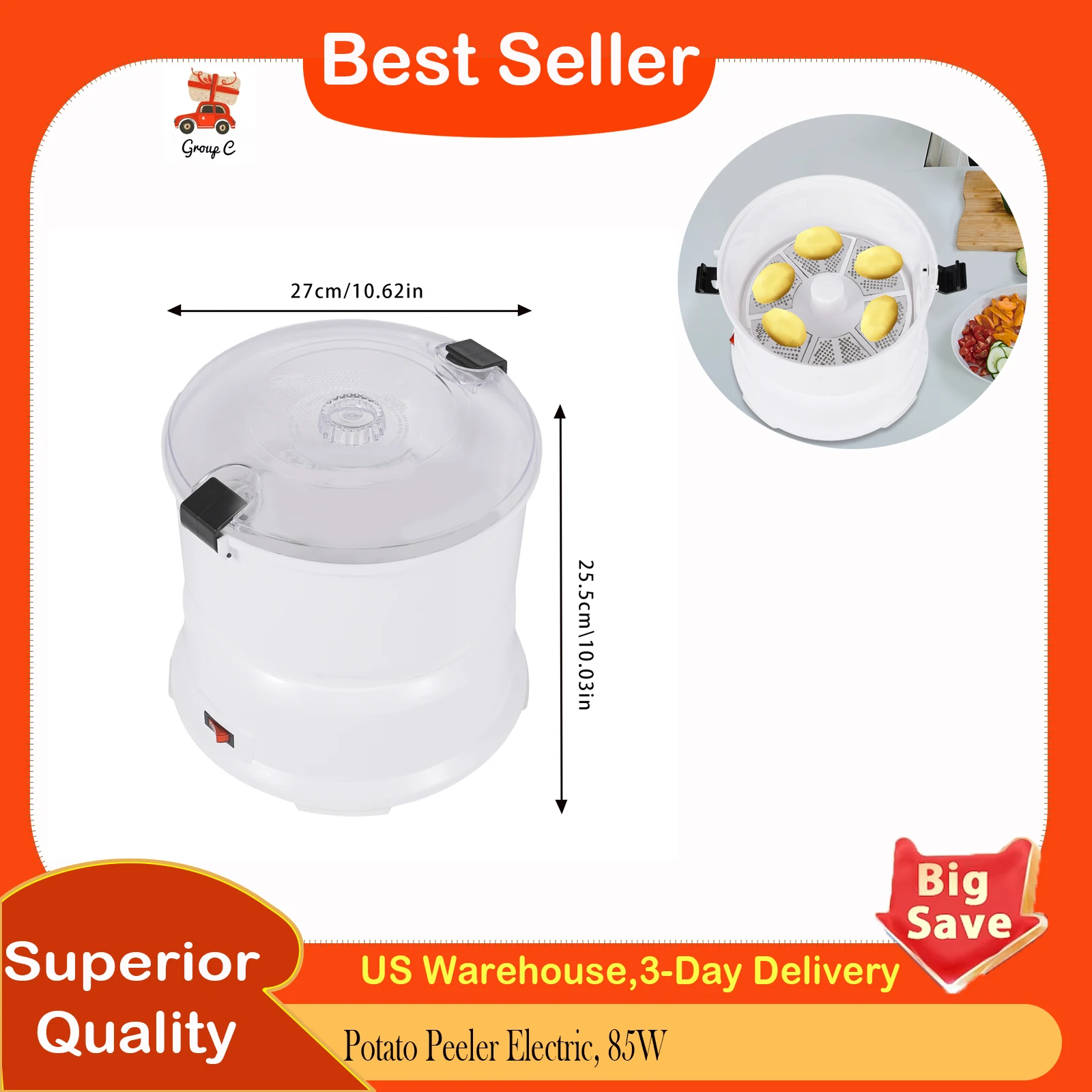 

Электрическая овощечистка, автоматическая машина для чистки овощей 85 Вт, кухонный гаджет для чистки картофеля, моркови, яблок