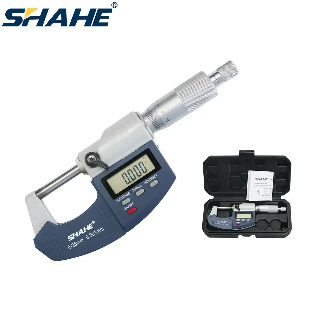 

SHAHE 0-25 mm Digital Micrometer 0.001 mm Electronicmicrometer Digital Measuring Tools