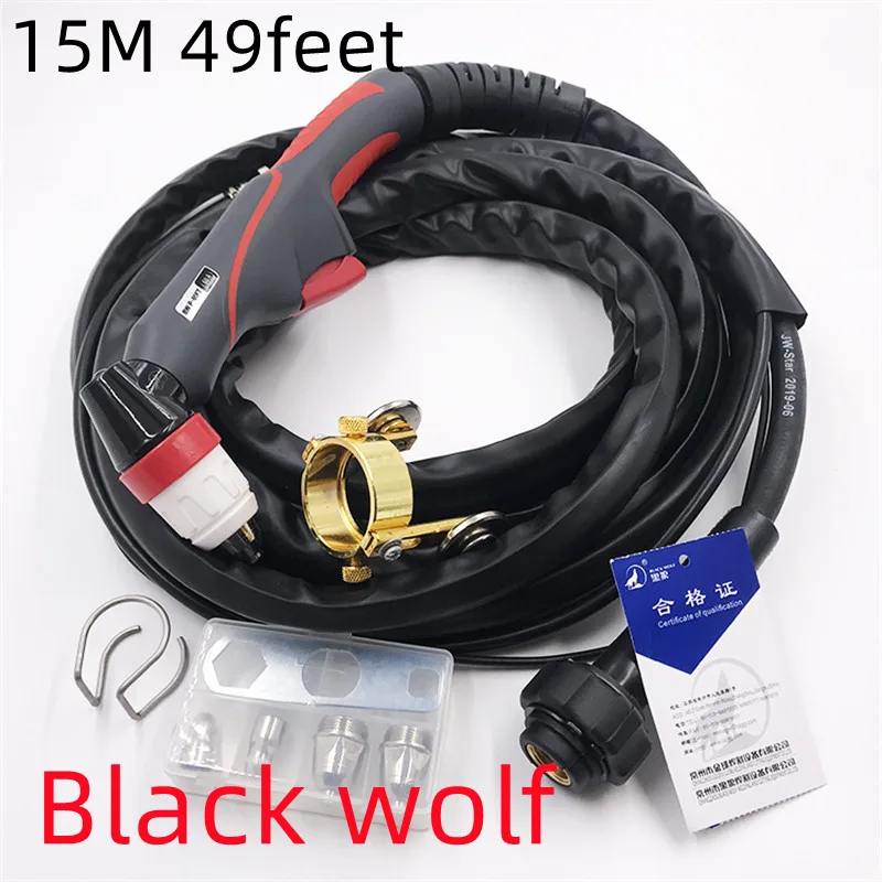 

Black wolf P80 Plasma Torch Complete 15Meter 49feet Machine Accessories Air Cooled Plasma Cutting Torch Assembly 100A 120A