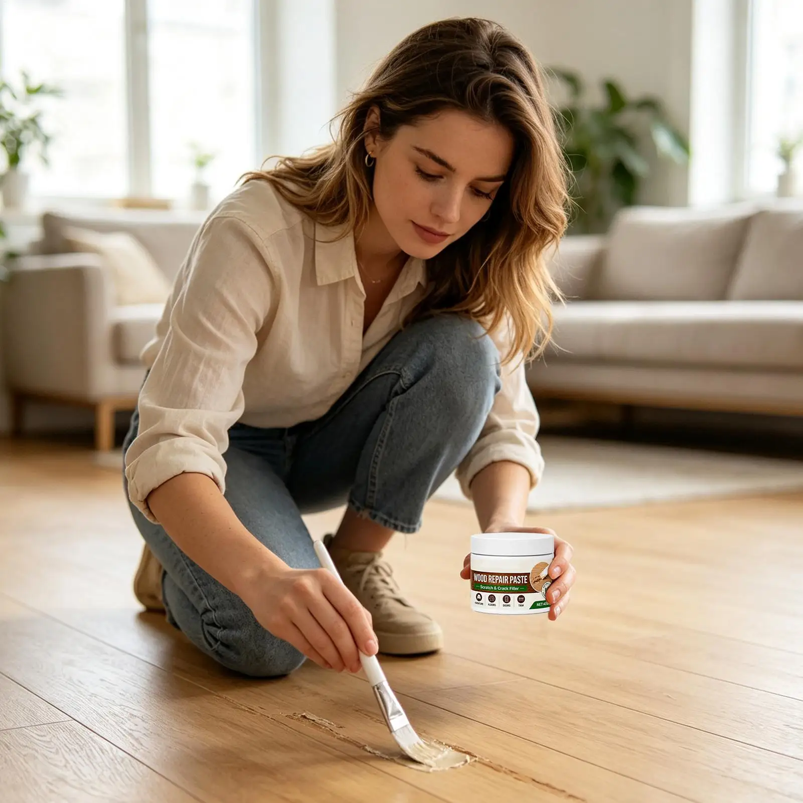 Wood Furniture Repair Paste Seamlessly Repairs Wood Scratches And Cracks Repair Kit Wood Touch-Up Cream for Floor Door Chair ﻿