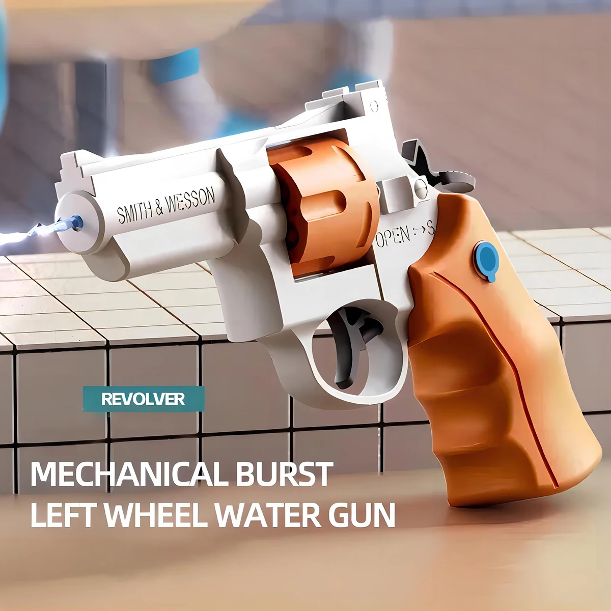 مسدس ميكانيكي مستمر مسدس لعبة مدفع ماء للفتيان والفتيات ألعاب الشاطئ في الهواء الطلق والصيف هدايا الأعياد #4