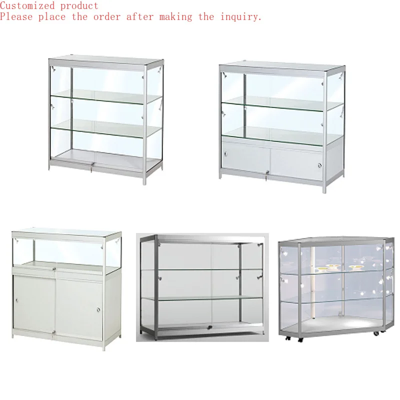 

Custom.Small Glass Showcase/ Glass Cosmetic Shop Counter Design/ Pharmacy Glass Display Counter