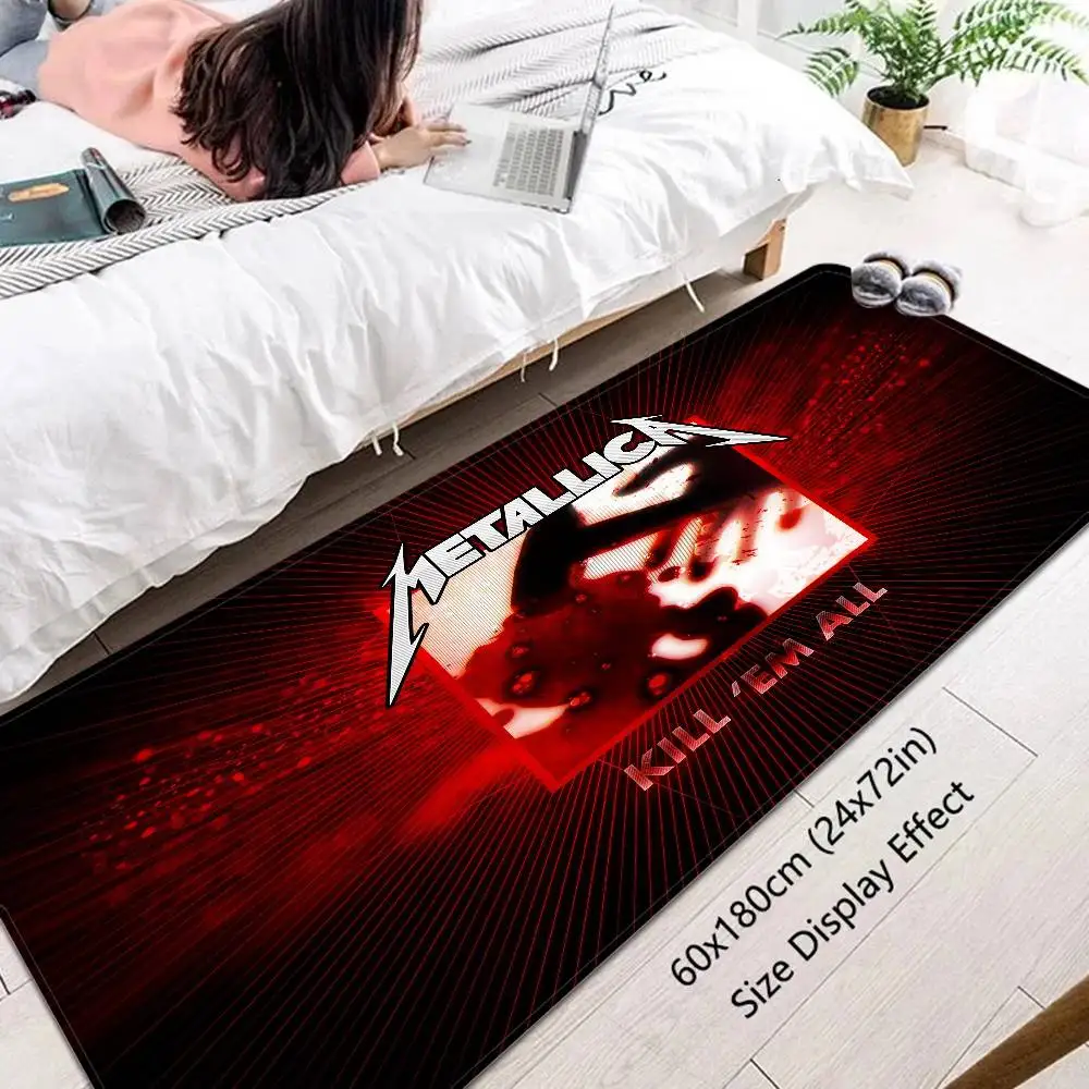 Metallica Music Master of Puppets Bodenmatte, rutschfest, absorbiert Wasser, langes Streifenkissen, Schlafzimmermatte, Alfombra