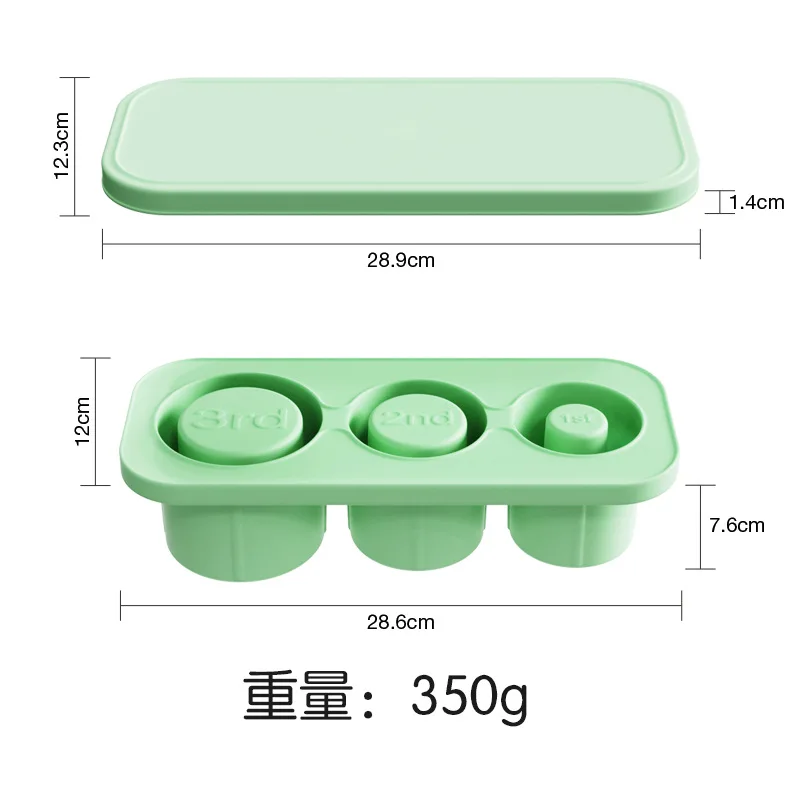 النوع الجديد من قالب الثلج المصنوع من السيليكون على شكل مكعبات الثلج مع غطاء سهل التشكيل