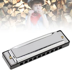 10 Holes Professional Blues Harmonica Musical Instrument Stainless Steel Mouth Organ for Children Gifts
