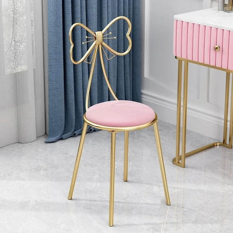 

Modern Minimalist Girl Bedroom Dressing Table Stool Butterfly Backrest Mesh Red Chair Ins Manicure Makeup Stool Light Luxury Hot