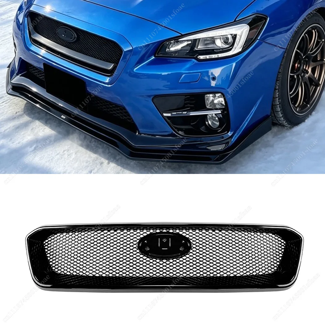 Front Grill Grille ABS For Subaru WRX STI VA 2014 2015 2016 Pre-Facelift Glossy Black Cover Inlet Grill Hood Body kits Tuning