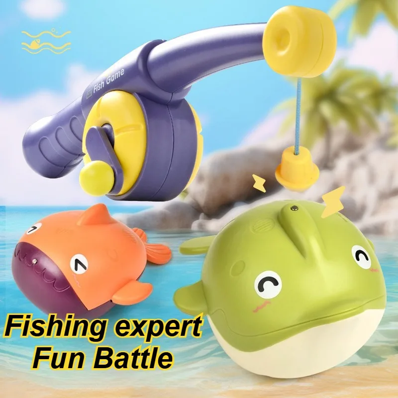 لعبة صيد السمك على شكل عقارب الساعة للأطفال، مجموعة ألعاب الاستحمام، ممارسة التنسيق بين اليد والعين، لعبة الوالدين والطفل، مادة آمنة