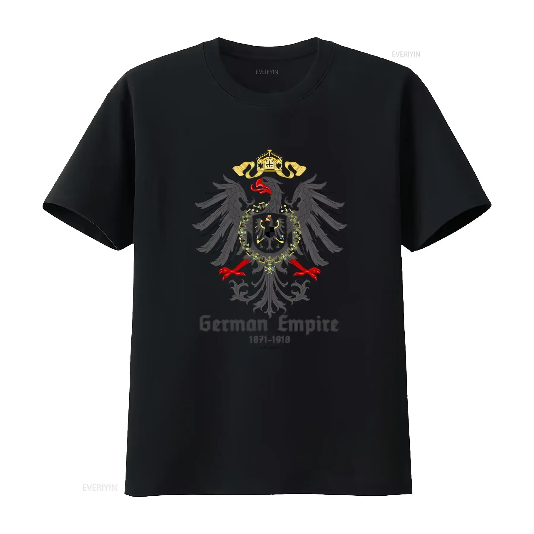German Empire 1871 1918 T Shirt with Eagle Emblem Design Germany Emperor Reich Wilhelm Prussia Style vintage Washed Breathable