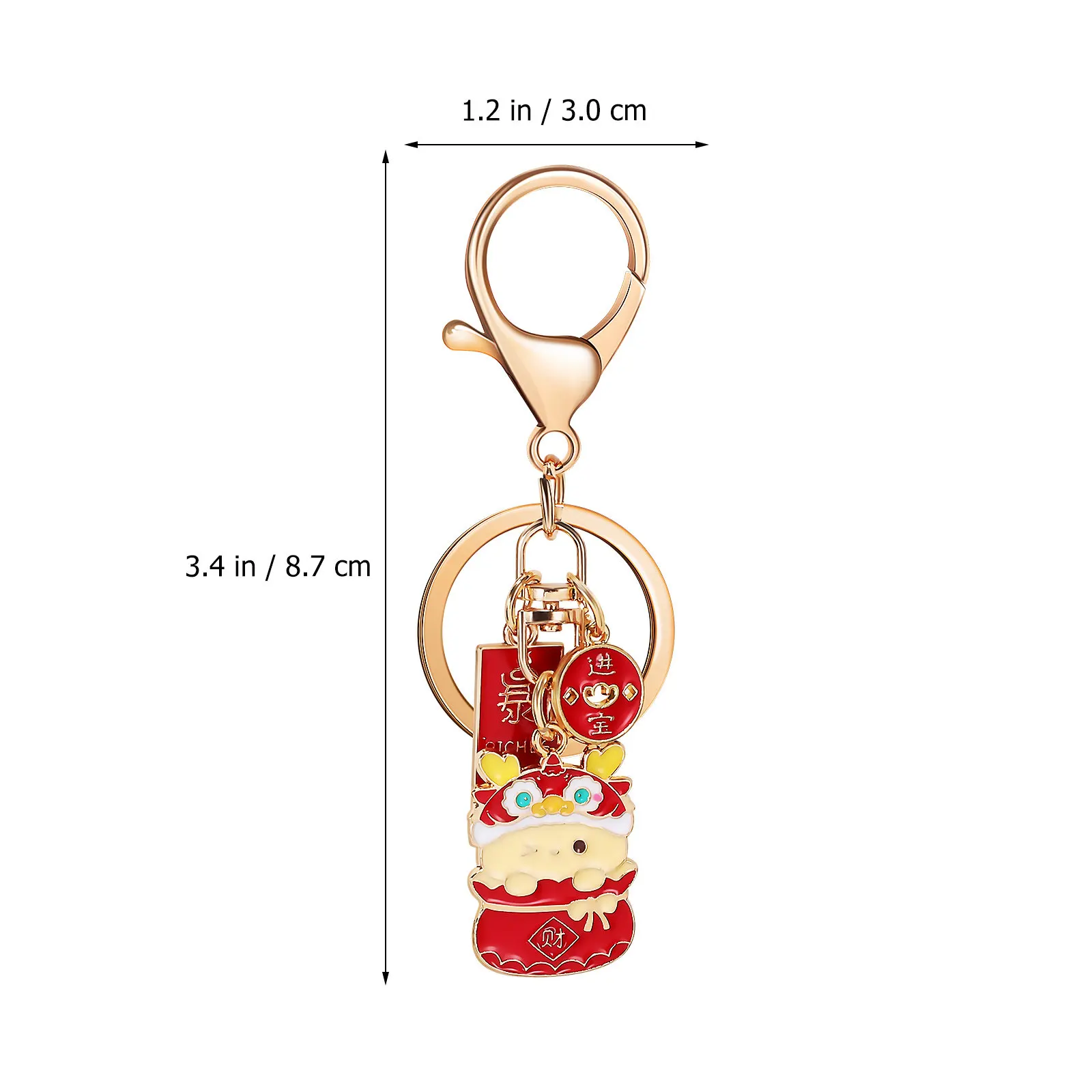 4Pcs Dragon Metal Keychains Cute Dragon Key Pendant Portable Lucky Key Chain for Decoration Prosperity Charm Cute Keychain