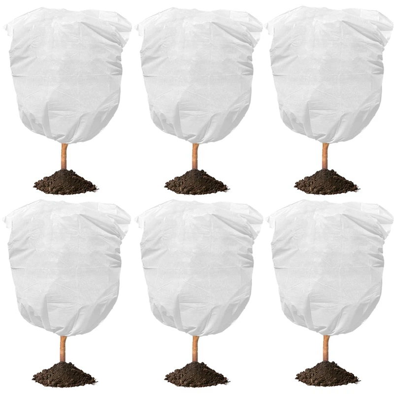 

6 Pack Reusable Plant Covers Tree Freeze Protection Winter Protection Rost Protection Bag Winter Drawstring Plant Covers Winter