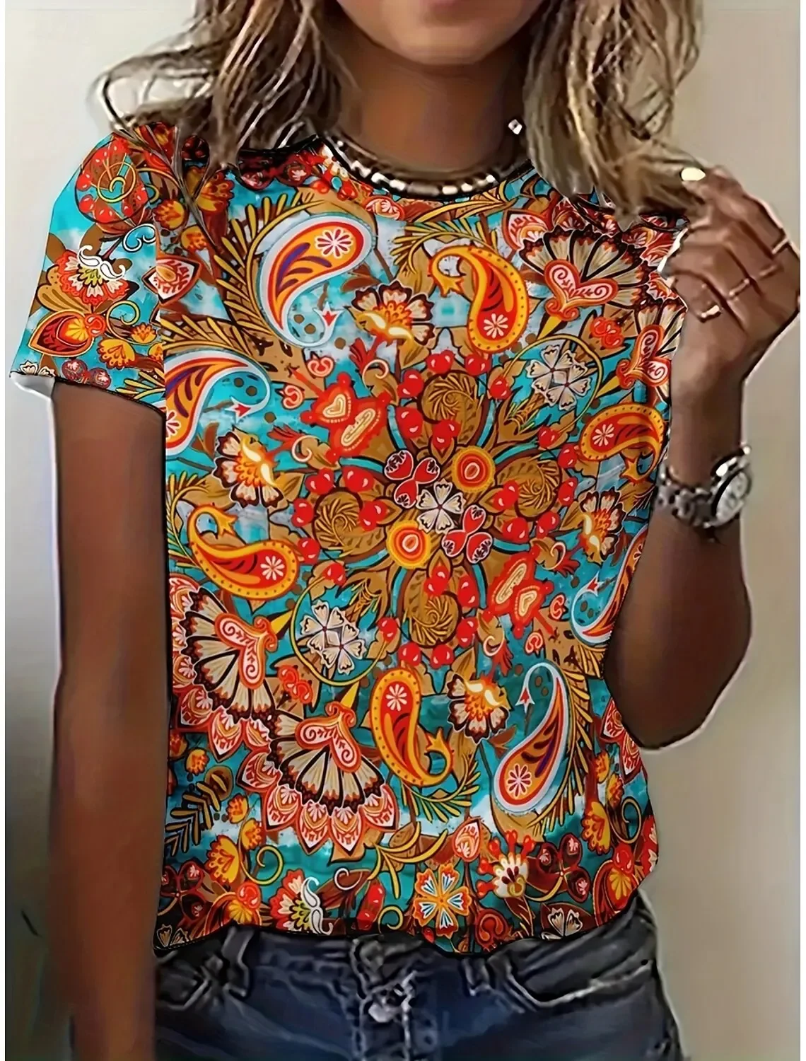 Women's Beautiful Flower 3D Prints T-Shirt Short Sleeve Tees Tops 3D Prints O-Neck Shirt Plus Size Casual Women Clothing Apparel