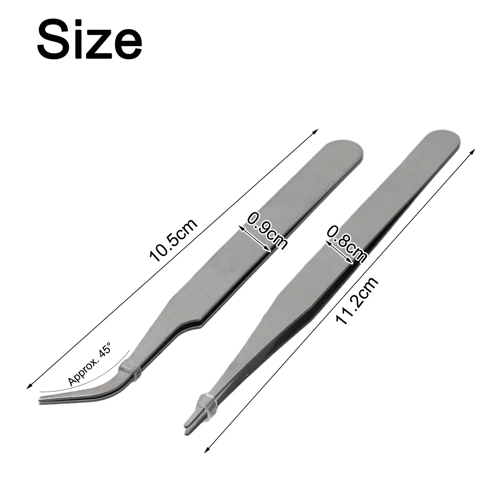 For Picking Up Parts Tip Tweezers 2pcs Tweezers Stainless Steel Maintenance Mini Tweezers Repair Tool Hand Tool Set