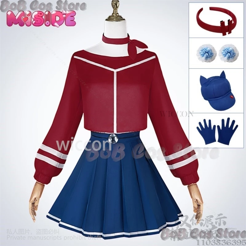 Mita Мита Anime Horror Galgame Miside Cosplay Costume Dress Cute Uniform Headwear Hat Wig Girls Woman Suit Halloween Customized