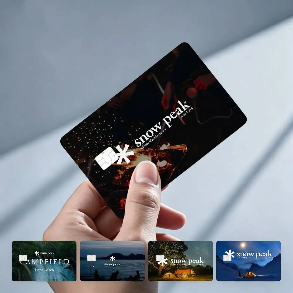 S-SnowPeak Fashion Brand 4Pcs!Fade-Resistant, Wear-Resistant, Scratch-Resistant  Bank Card Sticker (Debit Card)