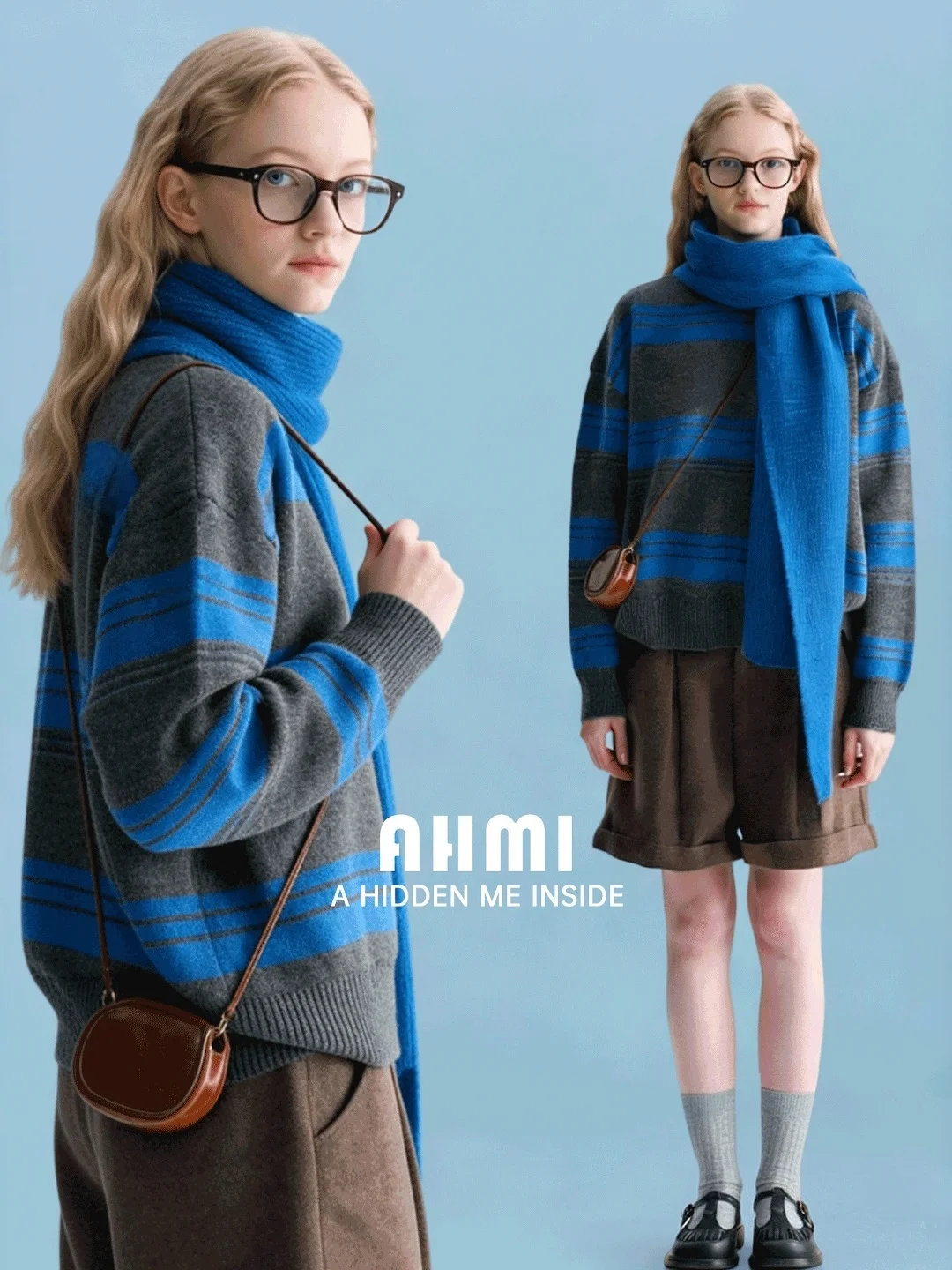 

AHMI Winter Woolen Sweater Ne Warmer Striped Color Blo Loose Fit Girls Lazy Sle Knitted Long Sve round Ne Top