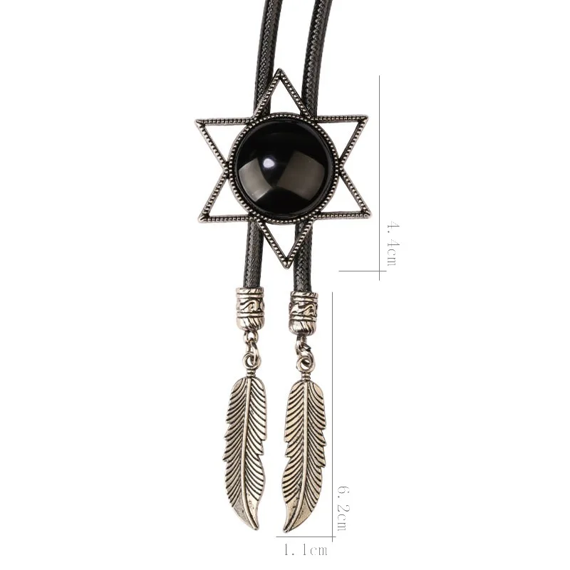Retro Metall Bolo Krawatte Krawatte Stern Herren Halsketten Anhänger Hemd Kragen Bowtie Mode Cowboy Schmuck Zubehör – Detail 2
