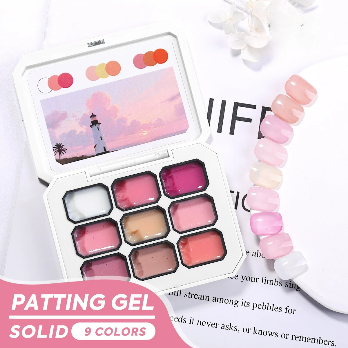 

9-цветный розовый, красный лак для рисования, сделай сам, твердотельный гель-лак для ногтей, полуперманентный, высоконастественный и толстый для маникюра