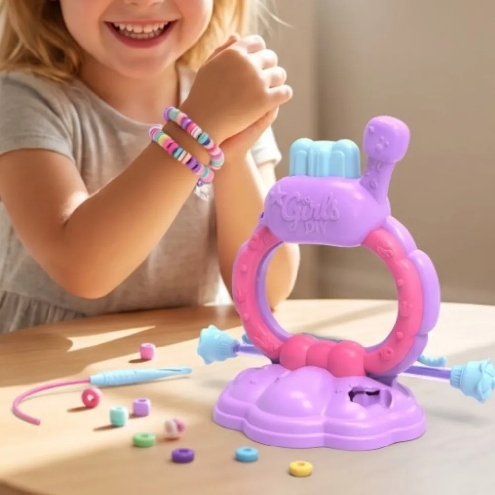 1Set Handmade Bracelet Making Kit DIY Funny Bracelets String Maker Kit Easy To Use Colorful Beads DIY Bracelet Weaving Machine