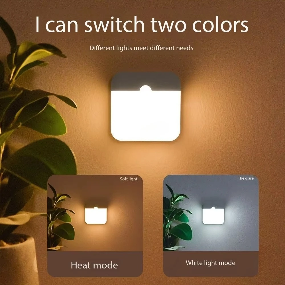 Induction Lamp Smart Charging Dual-color USB Magnetic LED Nightlight Corridor Hall Wardrobe Cupboard Bedroom Lighting view 2