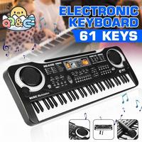 Kids Electronic Piano Keyboard Portable 61 Keys Organ with Microphone Education Toys Musical Instrument Gift for Child Beginner