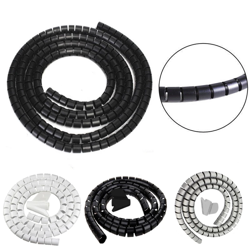 1/2 Meter 8/10/15/20/25 mm Kabel Spiralen Wrap Tidy Cord Wire Banding Loom Storage Organizer PC TV Wire Winding Tube Wire Sleeves – Detail 5