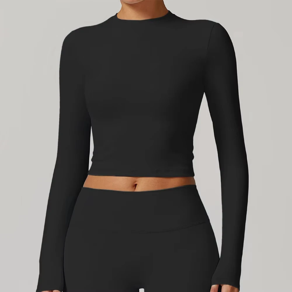 

Yoga shirts with long sleeves for women racing t-shirt fitness gymnastics training dry adjustment, breathable, high elastic