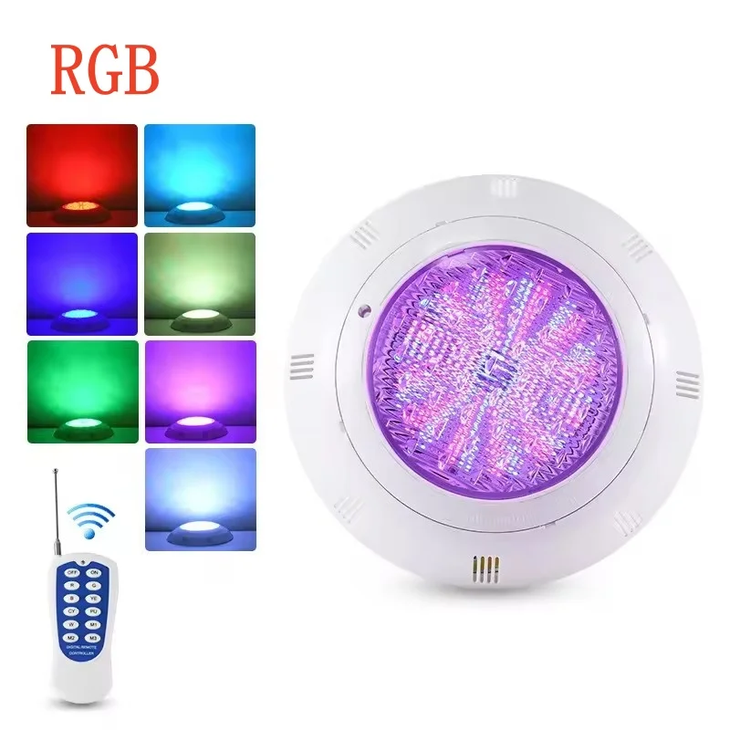 LED أضواء حمام السباحة تحت الماء RGB اللون تغيير AC24V DC24V IP68 مصباح مقاوم للماء مع جهاز التحكم عن بعد 12 واط 18 واط 45 واط 24 واط #6