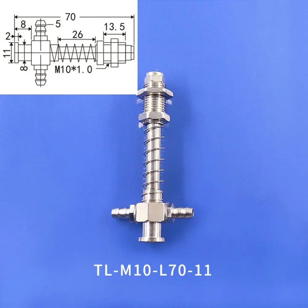 1Pcs M10 Vacuum Suction Cup Bracket T-Type Side Tail Air Inlet Vacuum Nozzle Rod Large Head M10-L45 To M10-L110
