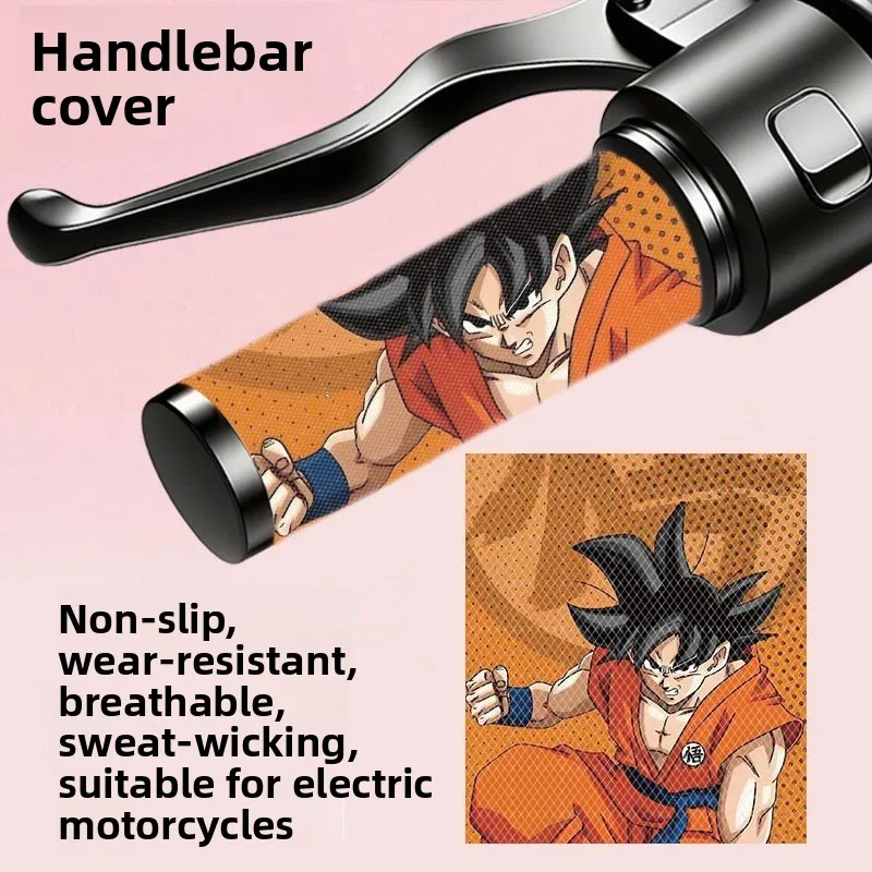 New Dragon Ball Cartoon Anime Electric Vehicle Accessories Motorcycle Handle Cover Anti-Slip Thickened Wear-Resistant Kawaii