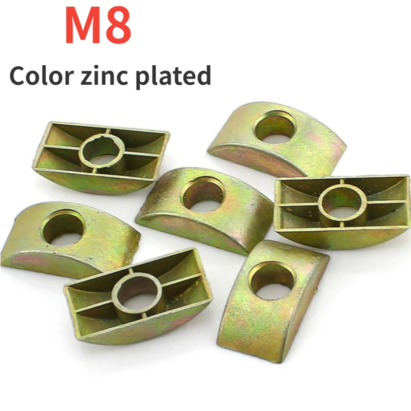 

5pcs M8 Half Moon/Crescent Nut Half Moon Pad Alloy Crescent Pad Furniture Connecting Screws Washers for Bunk Bed Cots