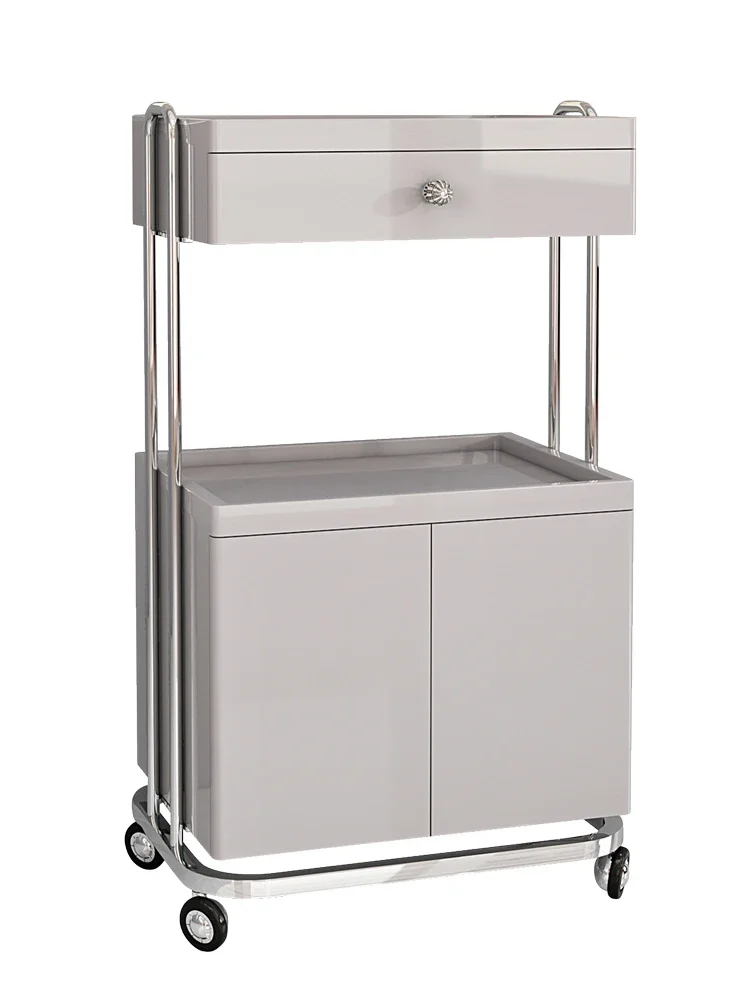 Beauty car and beauty salon dedicated light luxury storage rack SPA embroidery nail and eyelash skin management trolley