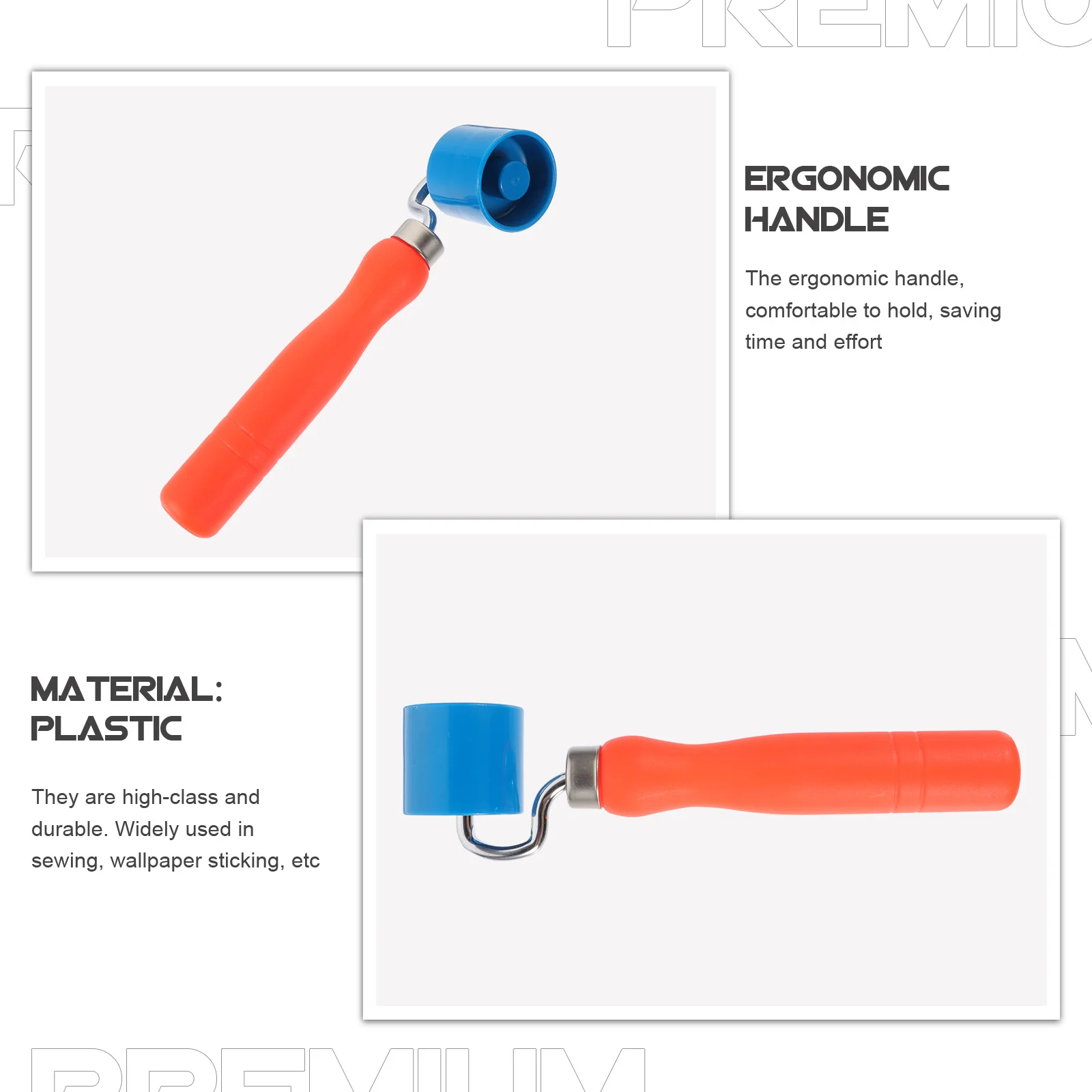 أسطوانة التماس لخياطة اللحف، أسطوانة الضغط المحمولة، مقبض مريح، أداة ضغط التماس على ورق الحائط، ديكور المنزل #2