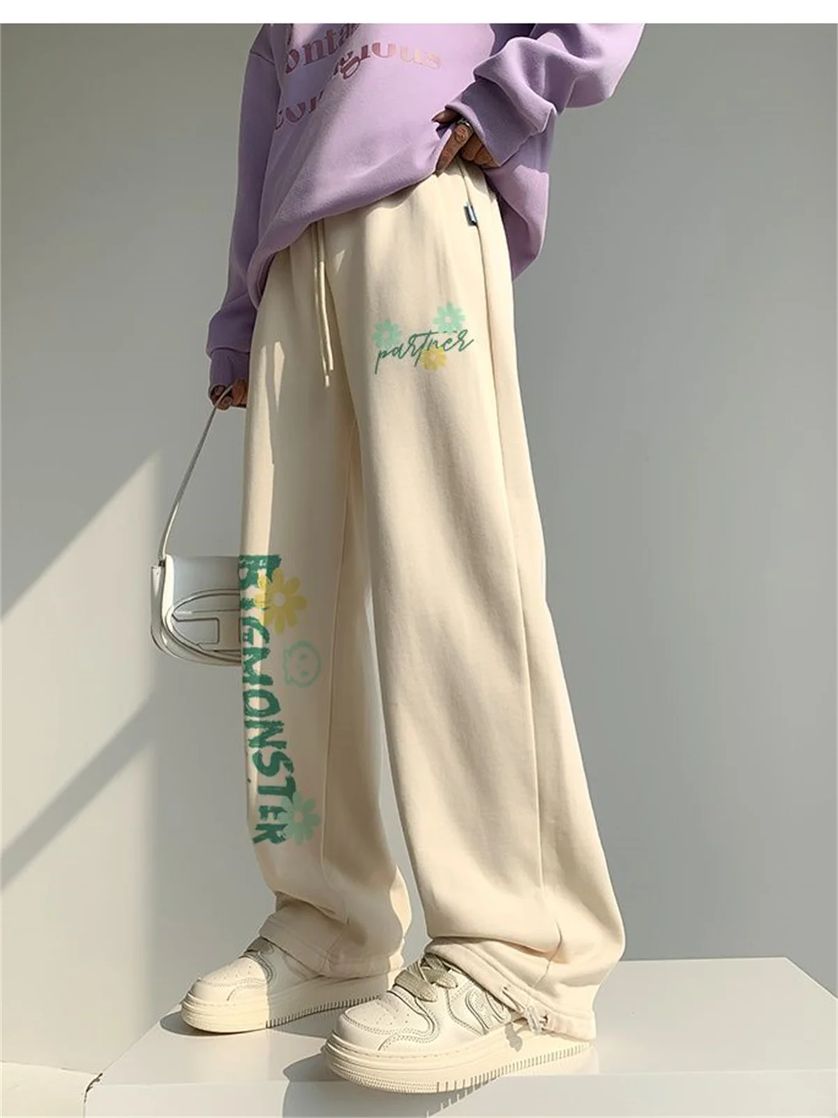 

2024, весна-лето, новые мужские повседневные брюки с принтом, пляжный стиль, домашние трендовые дизайнерские мужские брюки, удобные длинные уличные брюки