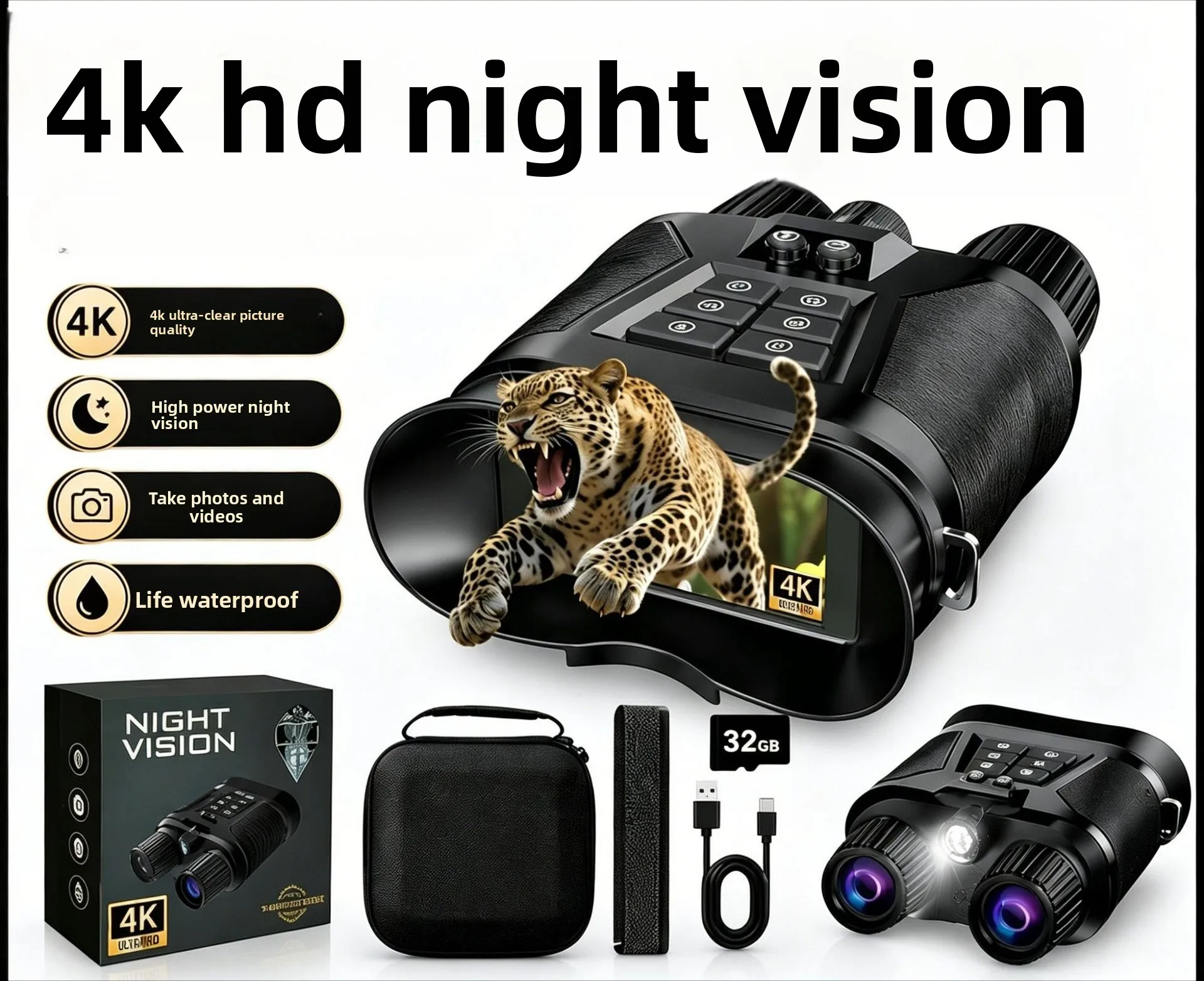 Hot sale high definition low light full color binocular infrared night vision telescope outdoor camping fishing bird watching