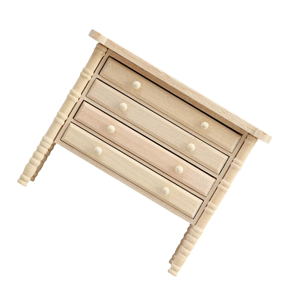 미니 나무 서랍장 인형의 집 가구 서랍장 책상 DIY 작은 장식 마이크로 장면