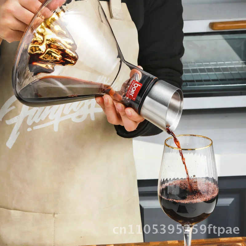 Iceberg Waterfall Style Decanter, Crystal Glass High-End Red Wine Quick Filtration Decanter, Wine Divider